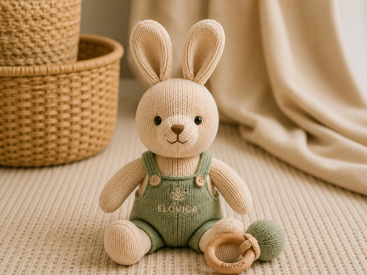 ELOVICA Organic Knit Bunny Plush Toy
